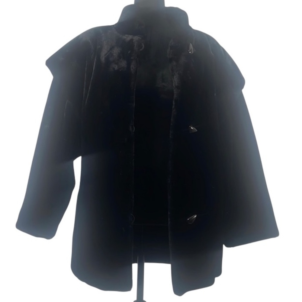 Vintage Sportowne Black Faux Fur Coat,Expressly for Dillards,size 6 - Picture 14 of 15
